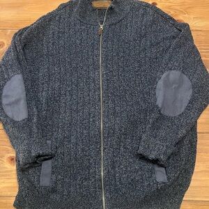 Clearwater Outfitters Blue Knit Full Zip-Up Jacket with pockets Size XL